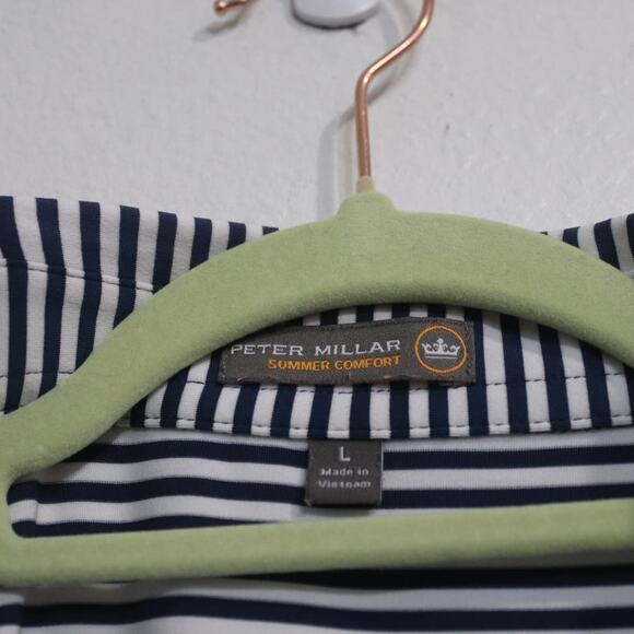 Peter Millar Blue Striped Texas Golf Association Polo Sz L - Picture 5 of 11
